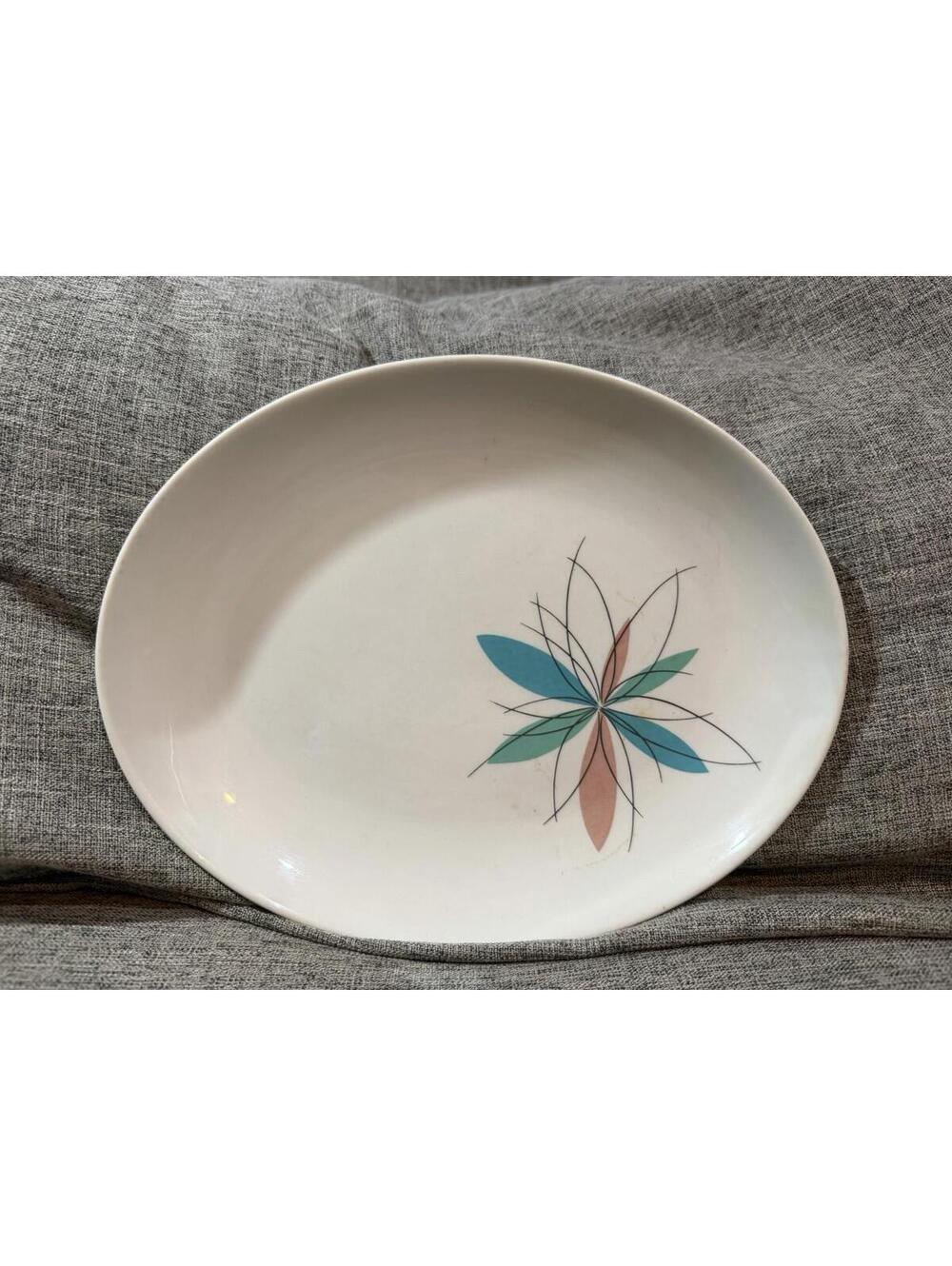 Shenango Restaurant Ware Atomic Flower Platter C-22 Mid Century Modern MCM